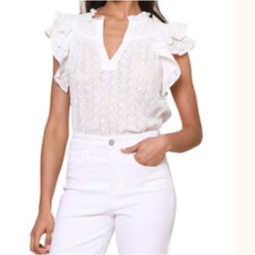 White Eyelet Top